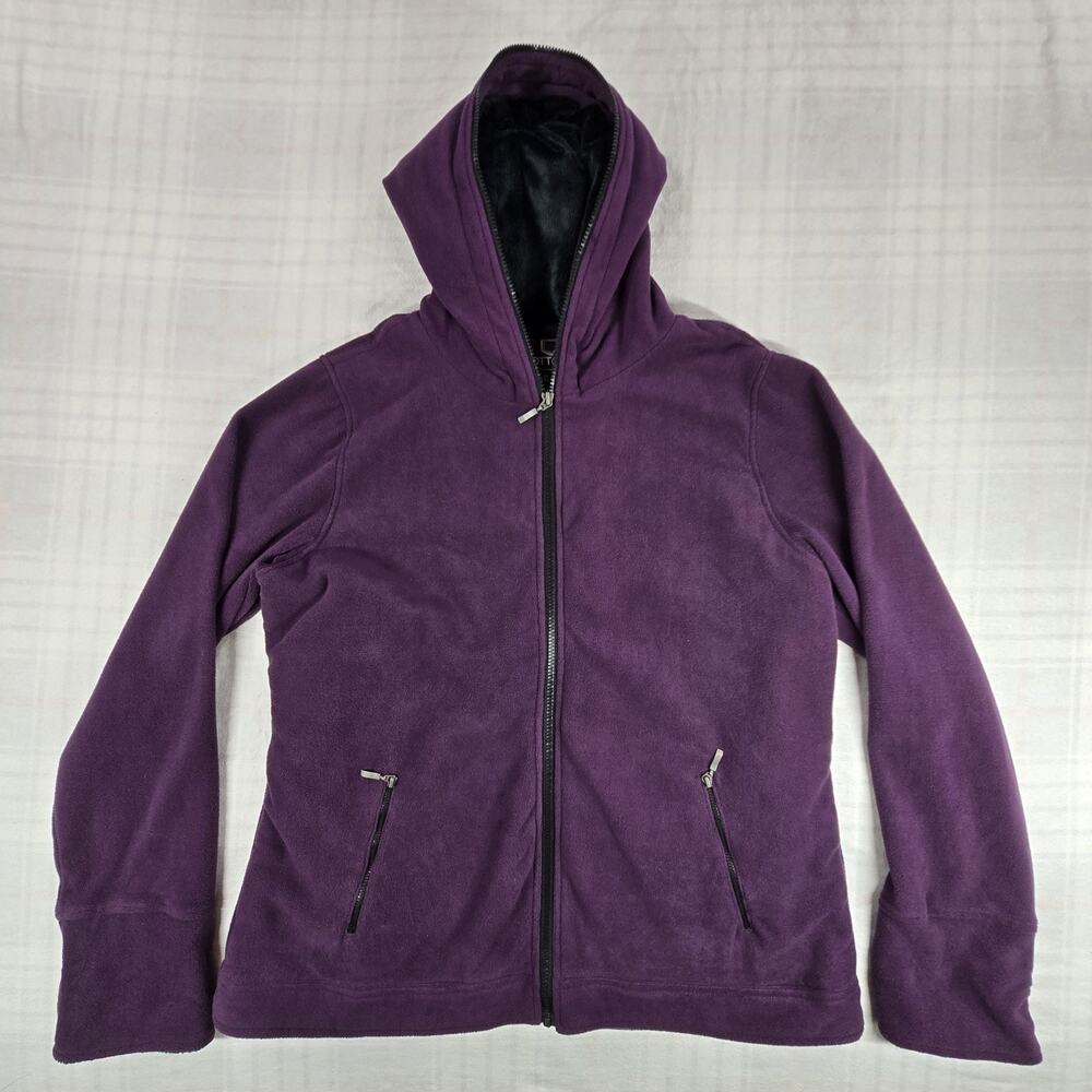Scottevest Deep Purple Full-Zip Hooded Fleece Jacket